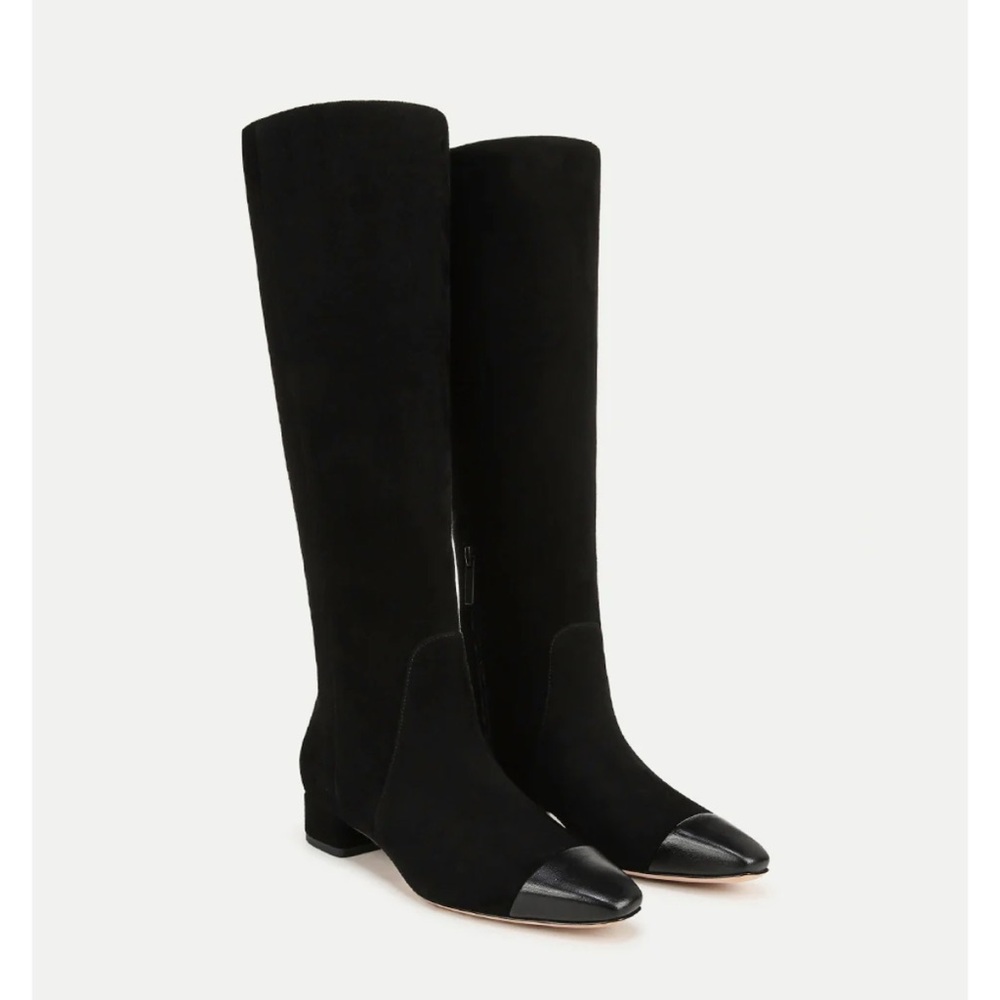 New Veronica Beard Cecile Suede Tall Boot Black Sz 9.5